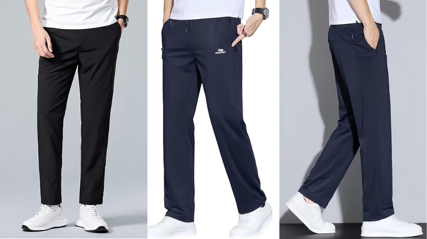 meshirons - ice silk mesh panel casual pants
